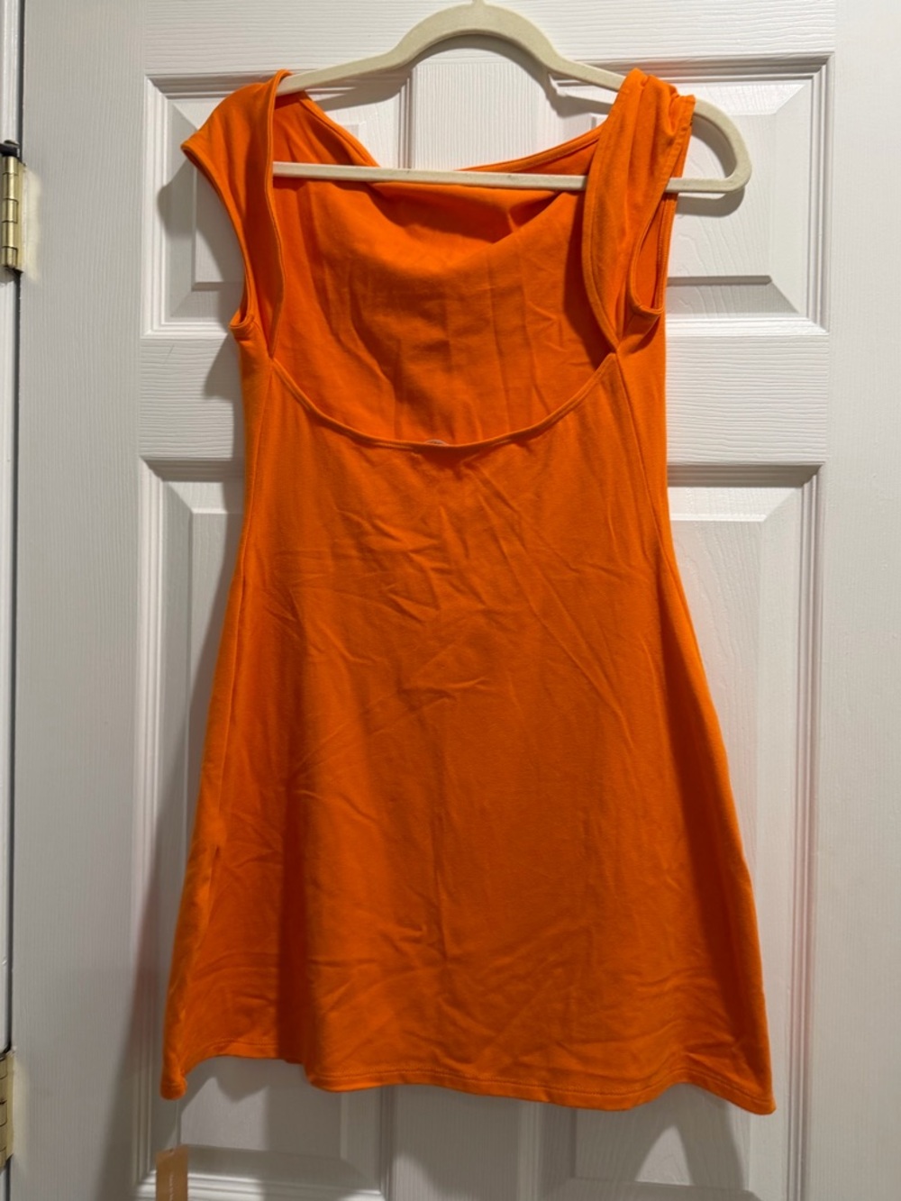 REFORMATION SOLEIL KNIT DRESS IN CITRUS ORANGE - Picture 4 of 8